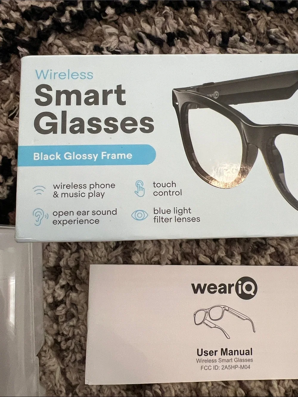 Wireless Smart Glasses in Black Glossy Frame